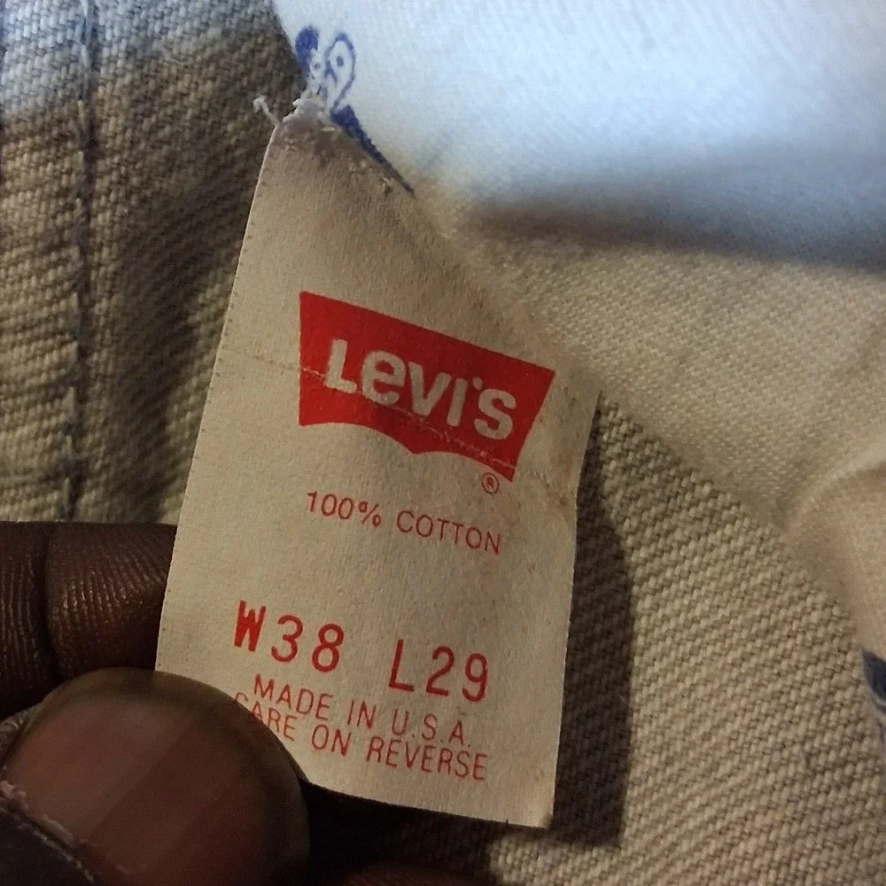 Levi's 557 For Cowboys Vintage Mens 38x29 Gray Jeans Made in USA Straight Leg